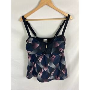 Ulla Popken Patterned Tankini Top Size 20